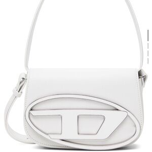 Diesel White Crossbody Bag with Silver Accents